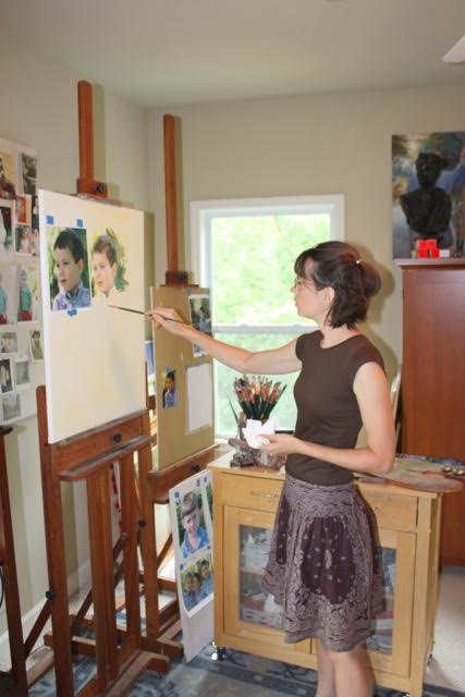 Popular family artist Melissa Crawford in her studio!