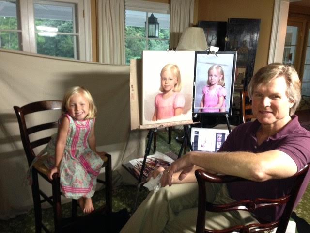 Steve Craighead and his precious subject enjoy showing off her “from life” pastel.