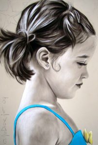 Girls Charcoal Portrait